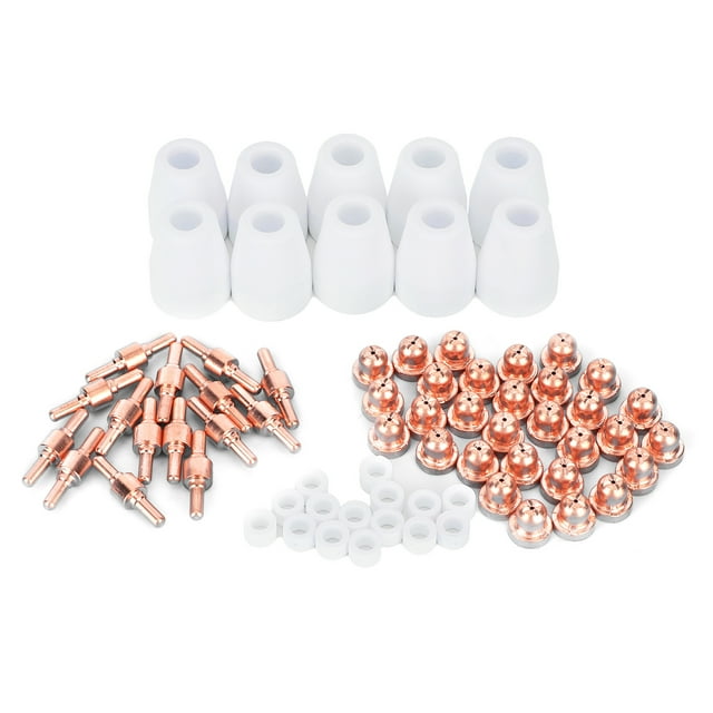 Plasma Cutting Tip, 70Pcs Consumables Electrode Tips Nozzle Plasma Cutter Air Plasma Cutter Consumables Replacement For PT-31 -40 CUT40 CUT50 Cutting Torch For Electrode Tips