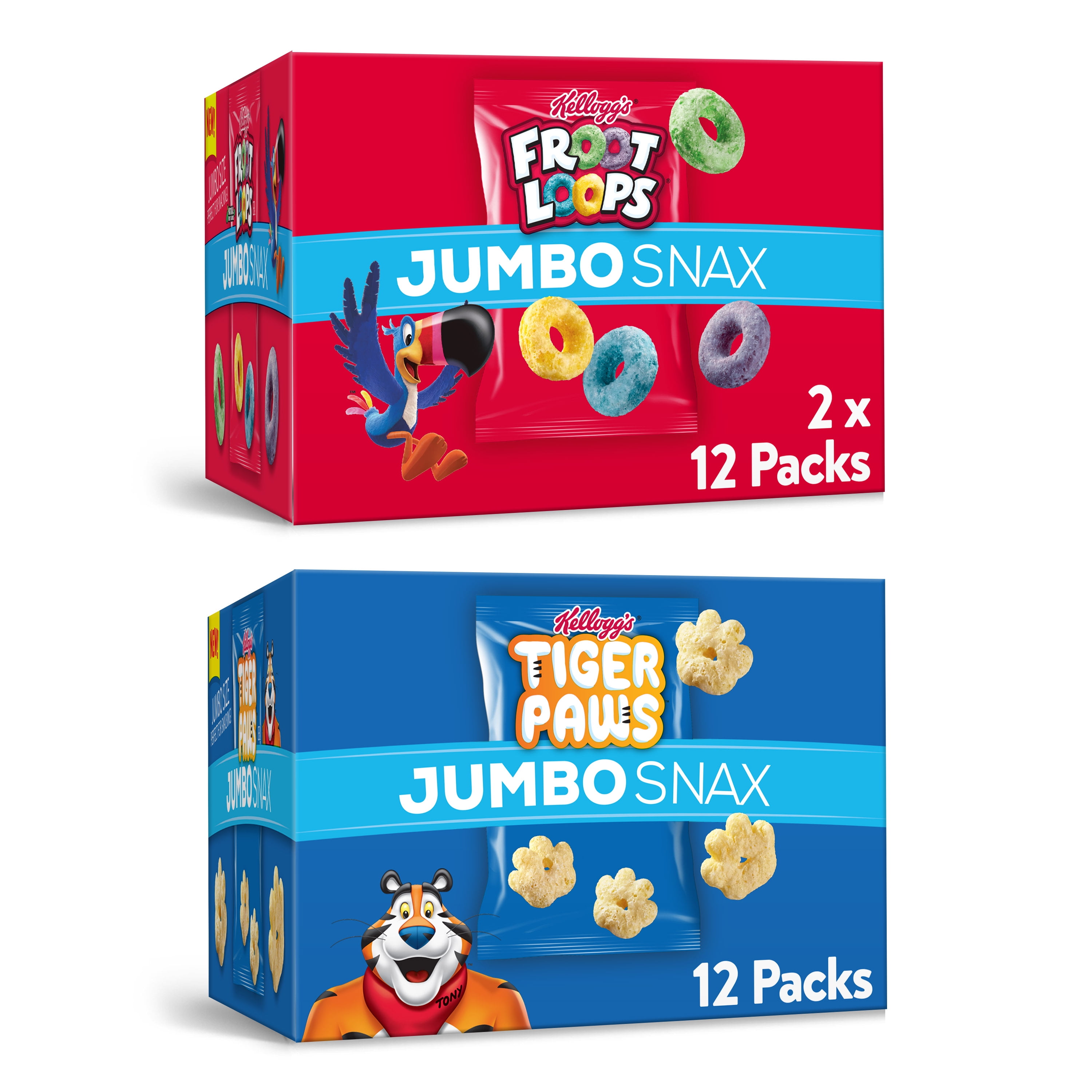 Kellogg's Jumbo Snax, Cereal Snacks, Variety Pack, 36 Ct