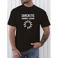 thumbnail image 1 of Camiseta de manga corta con cuello redondo y corte entallado para hombre, con estampado "Pero moriste" y sarcasmo. Ideal para vacaciones de primavera y verano. y tiempo libre., 1 of 4
