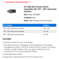 thumbnail image 2 of A/C High Side Pressure Switch - Compatible with 1997 - 2001 Jeep Grand Cherokee 1998 1999 2000, 2 of 2