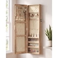 thumbnail image 2 of Skyhill Jewelry Cabinet,40in Jewelry Armoire Organizer,Mirror without borders,Door or Wall Mounted（Wood color）, 2 of 9
