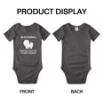 thumbnail image 3 of Warning: Protected by A Pomeranian Dog Funny Baby Rompers Bodysuit (Black,3-6 Months), 3 of 5