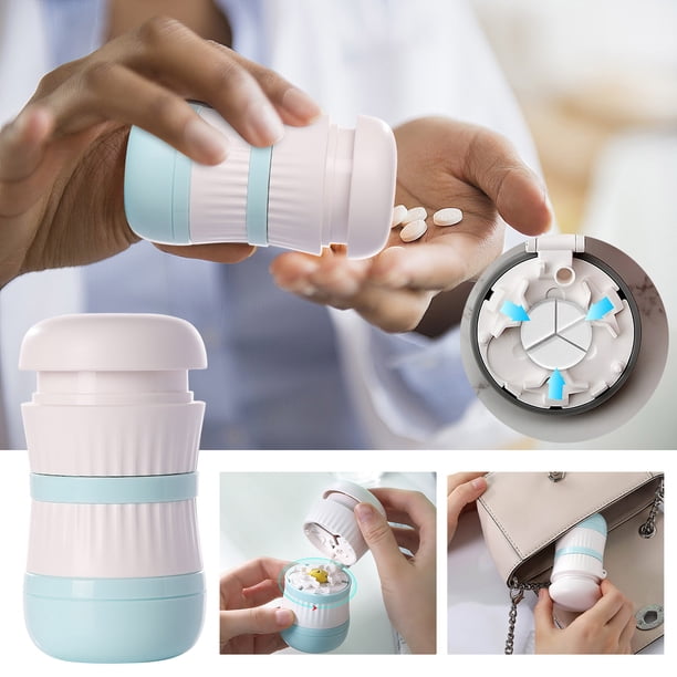 Fiudx Cortador de Pastillas Portátil, Diseño Compacto para Facilitar La Extracción de Pastillas, Caja de Almacenamiento Integrada para Mayor Comodidad, Tamaño Pequeño para Pastillas de Menos de 2 Cm,