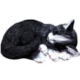 thumbnail image 2 of Estatua de gato durmiente en miniatura Zulema resina negro, 2 of 7