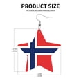 thumbnail image 3 of Leather Star Hook Earrings Norway Flag Print Earring Dangle Drop Earring For Women, 3 of 6
