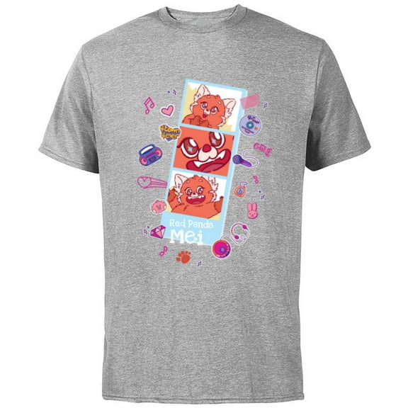 Disney and Pixar’s Turning Red Panda Mei Cute Photo Strip - Short Sleeve Cotton T-Shirt for Adults - Customized-Athletic Heather