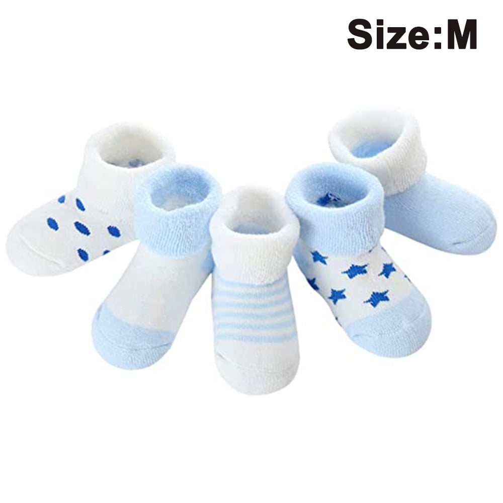 Four 5 Pairs Baby Middle Tube Cartoon Printing Cotton Socks Toddler Moistureproof Daily Socks