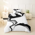 thumbnail image 2 of Homewish Abstract Fluid Ink Twin Duvet Cover,Contemporary Art Twin Bedding,Black,Reversible,2-Piece,1 Duvet Cover and 1 Pillowcase, 2 of 6