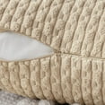 thumbnail image 3 of Fundas de Cojín MIULEE 45x45 cm Beige de Pana Rayada Paquete de 2, 3 of 6