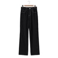 thumbnail image 5 of Dwaogom Women's Trendy Denim Trousers Women's Trendy Design High Waist Loose Straight Womens Khaki Pants For Work 90 Degree Leggings With Pockets For Women, 5 of 7