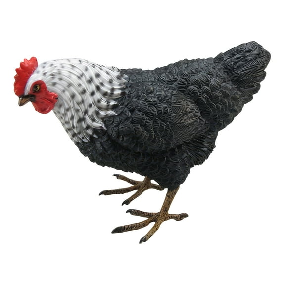 FC Design 8"W Black and White Hen Figurine Statue Sculpture Ornament Decoration Home/Room Decor and Unique Gift Ideas for Housewarming, Holidays and Birthdays