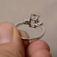 thumbnail image 3 of Vintage Morganite Ring- 14K Rose Gold Vermeil Ring- Emerald Cut Morganite Engagement Ring- Promise Ring- Anniversary Birthday Gift For Her, 3 of 4