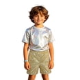 thumbnail image 3 of Lullu Boy Shiny Metallic Shorts Pull On Stretch Stage Performance Dance Shorts, Sizes 3-18, 3 of 3