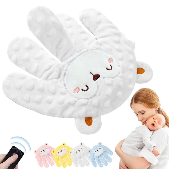 Alivio Eléctrico para Bebés con Palmaditas, Control Remoto, Adorable Dispositivo Calmante, Suave Almohada de Mano, Diseño de Palmas Suaves, Ayuda para Dormir Siestas y Por La Noche.