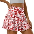 thumbnail image 2 of SEANATIVE Women Athletic Skort with Built-in Shorts Pockets Pleated Tennis Skirts Lightweight Stretchy Breathable Golf Pickleball Workout Active Skort, M, Heart-shaped Pattern White Red, 2 of 7