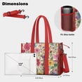 thumbnail image 5 of Teacher Tote Bag,Pioneer Flower Floral Print Pattern Teacher Utility Tote Bag,Large Work Tote Bags for Women with Multiple Pockets,Top Zipper Closure,13.8x10.6x6.7 Inch, 5 of 5