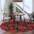 thumbnail image 3 of Round Rugs 6Ft, Christmas Poinsettia Round Area Rug Washable Indoor Throw Carpet, Xmas Floral Botanical Red Black Soft Non Slip Circle Rug for Office Cabinet Home Decor Aesthetic, 3 of 8