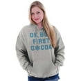 thumbnail image 4 of Snowflake Ok But First Hot Cocoa Hoodie Sweatshirt Women Men Brisco Brands S, 4 of 6