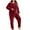 Red, variant on yillto Women's Plus Size Pajamas Sets Fleece Warm Fall Winter Sleepwear Loungewear Loose Pjs Set 2 Piece