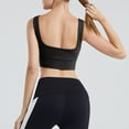 thumbnail image 6 of IWRICH Women's U Back Sports Bra Scoop Neck Padded Low Impact Yoga Clothes Workout Crop Top with Built in Pads Black M, 6 of 6