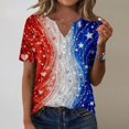 thumbnail image 2 of MEICHEN Women's Summer Printed Tops Short Sleeves Blouse Tops Women's Blouse Short Sleeve T Shirt V Neck T Shirt, 2 of 6