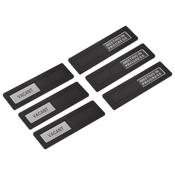 Uxcell Office Door Sign, Meeting In Progress Vacant Sign for Office, Black, 3 Pcs