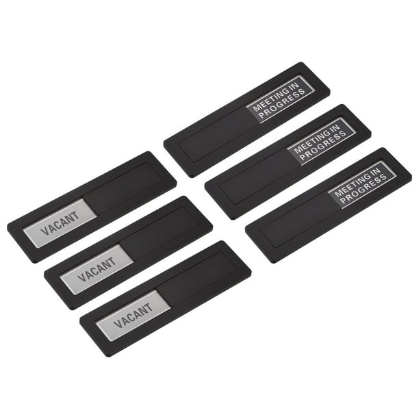 Señal de Puerta de Oficina Uxcell, Señal de Reunión en Progreso Vacante para Oficina, Negra, 3 Pcs