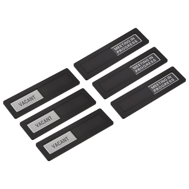 Señal de Puerta de Oficina Uxcell, Señal de Reunión en Progreso Vacante para Oficina, Negra, 3 Pcs