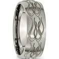 thumbnail image 4 of Titanium Brushed Flame Laser Design 8mm Band (Size 11) Made In China tb26t-11, 4 of 5