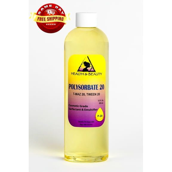 POLYSORBATE 20 T-MAZ 20 TWEEN 20 SOLUBILIZER SURFACTANT & EMULSIFIER PURE 12 OZ