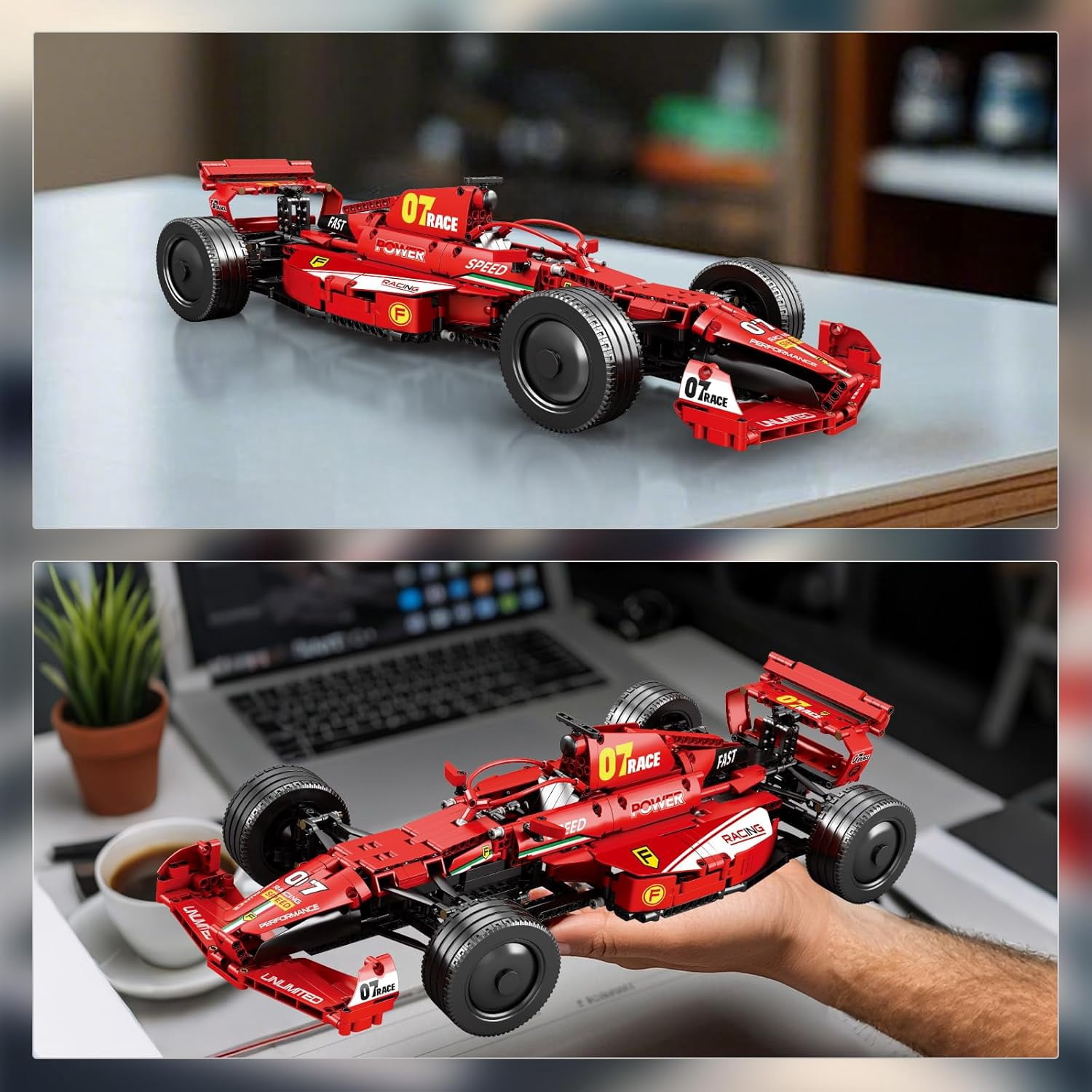 F1 Cars Building Sets for Adults, Technical Formula 1 Model Car Kits, Cool 1:8 Scale Race Car Model Display for Home or Office Decor, Collectible