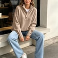 thumbnail image 4 of Turilly Womens Sweater Warm High Collar Long Sleeve Pullover with Button Placket for Autumn Winter Layering, 4 of 6