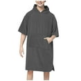 thumbnail image 2 of Censtreet Women's Hooded Long Sleeved Pocket Solid Color Cape Bathrobe, 2 of 3