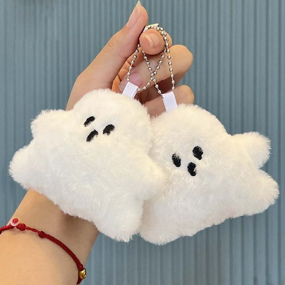 Clearance! Reweti Funny White Little Ghost School Bag Pendant Doll Cute Plush Bag Pendant Accessory Doll