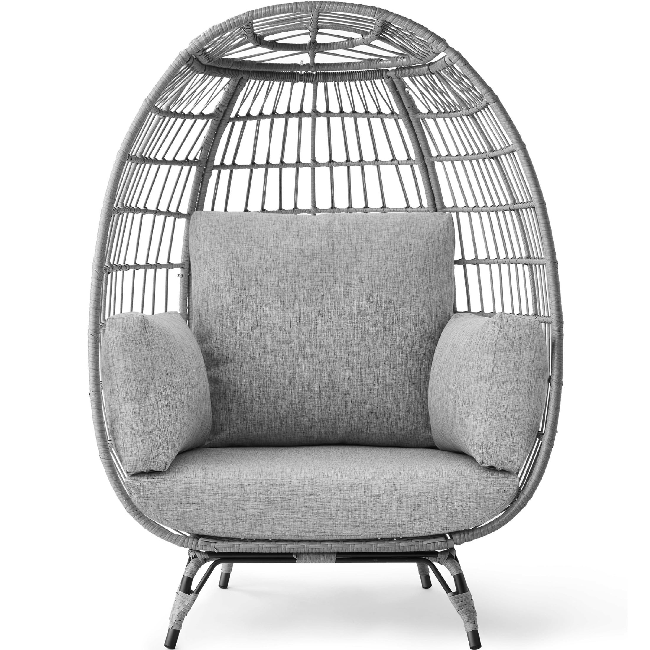 Best Choice Products Wicker Egg Chair Oversized Indoor Outdoor Patio