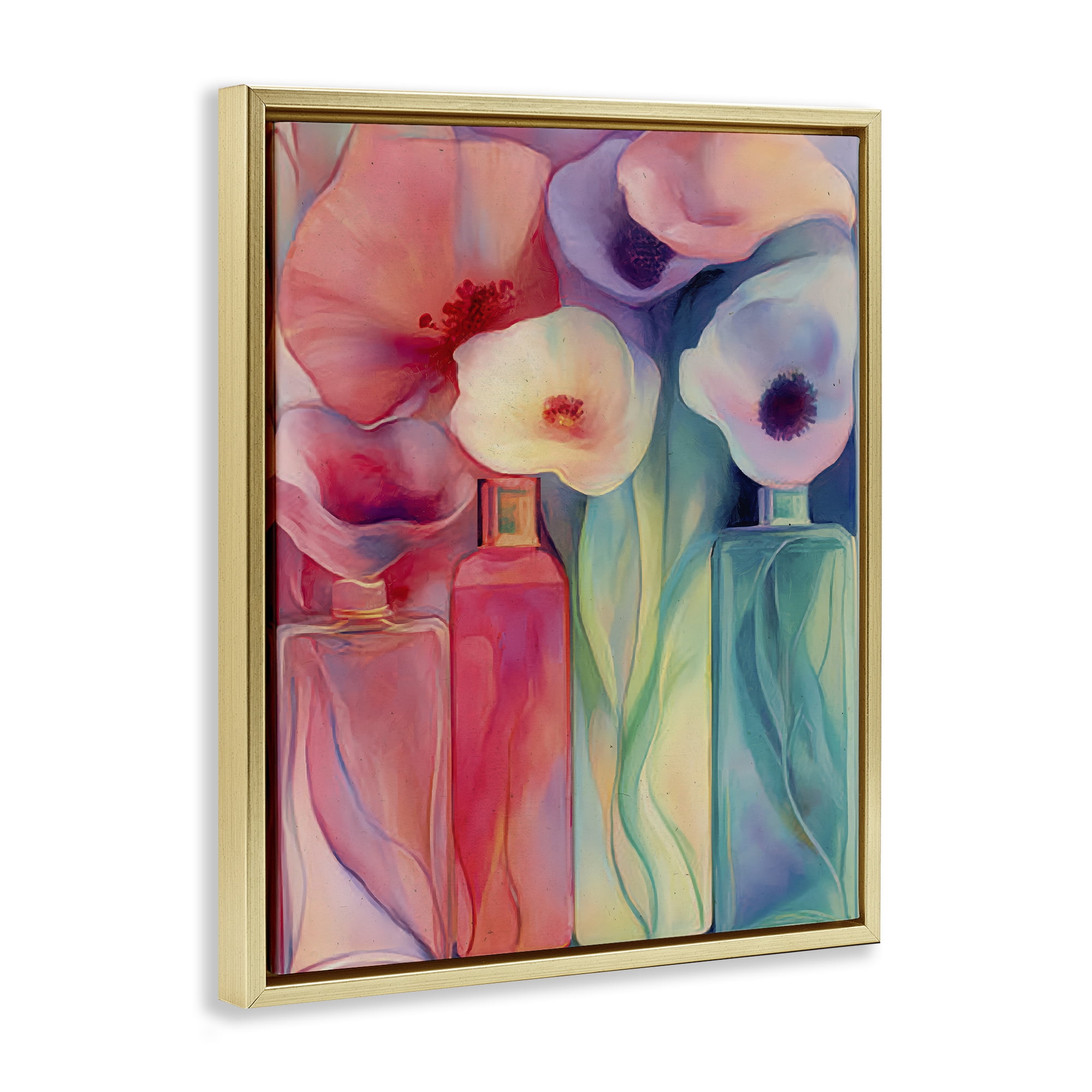 Stupell Industries Petal Logic Gradient Gold Framed Floater Canvas Wall Art, design by Annabelle Hall
