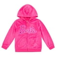 thumbnail image 4 of Barbie Velour Matching Family Zip Up Hoodie & Pants Outfit Set Toddler to Big Kid, 4 of 5