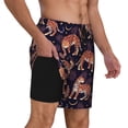 thumbnail image 2 of Yiaed Leopard Print Print Mens Swim Trunks Bathing Suit Compression Liner Beach Swim Shorts Swimwear Quick Dry Zipper Pocket No-Chafing Board Short-XX-Large, 2 of 6