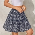 thumbnail image 4 of Vedolay Skirts for Women Floral Print High Waist Ruffle Tiered Mini Skirt,Blue XL, 4 of 5