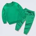 thumbnail image 5 of NOLDARES Toddler Baby Boy Fall Winter Outfit Baby Boy Clothes Long Sleeve Sweatshirt Tops + Pants 2Pcs Boy Clothing Casual Set Outfits(Green,3-4 Y), 5 of 6