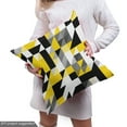 thumbnail image 4 of Ambesonne Yellow White Fabric by the Yard Upholstery, Squares and Houndstooh, 10 Yards, Yellow Grey Black, 4 of 4