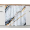 thumbnail image 2 of Gray Marble Sink Skirt 11"Wx13"L, Dustproof Under Sink Curtain with Self Adhesive Tape, Modern Ink Painting Art Abstract Cabinet Curtain Cover for Bathroom Vanity, RV, Kitchen Cabinet Storage Shelf, 2 of 9