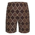 thumbnail image 6 of Disketp Men'S Swim Trunks Hawaiian Breathable Surf Beach Swimsuits Mesh Lining Beach Shorts With Pockets-Brown Gold Grid, 6 of 9