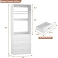 Homieasy Freestanding 2FT Closet System with 3 Wood Drawers, 24" Closet