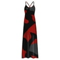 thumbnail image 3 of outfmvch Robe Rouge pour Femmes Grande Taille camouflage Sans Manches Col en V Longue Robe maxi Robes d'Automne, 3 of 9