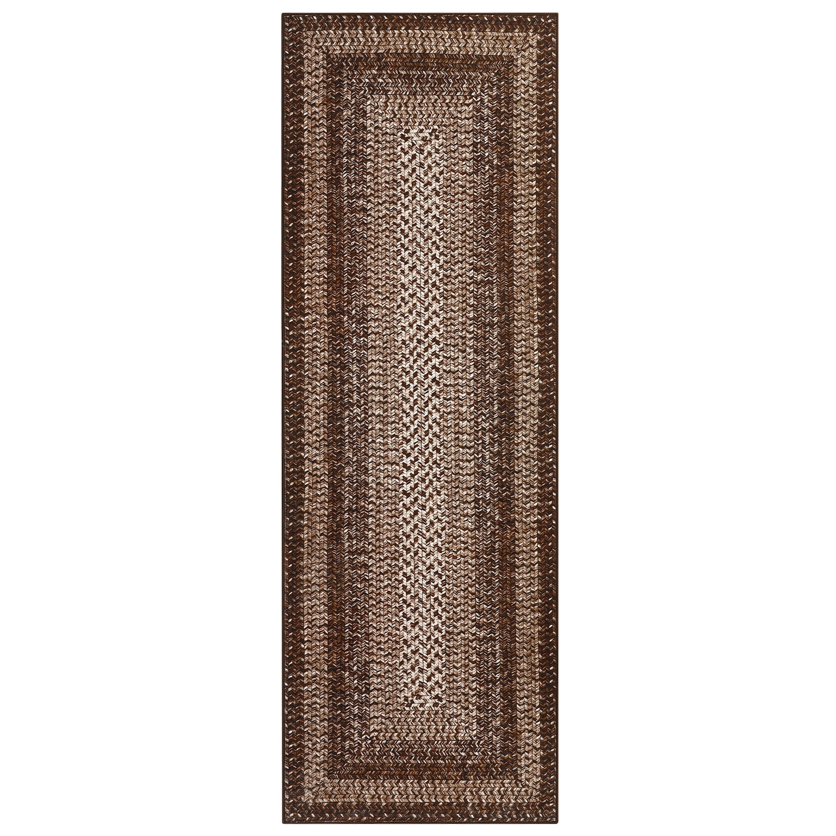 Aoile 2'x8' Washable Runner Rug, Geometric Printed Rugs with Non Slip for Entryway, Kitchen, Front Door Indoor Entrance, Entry, Kids Room, Brown