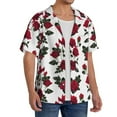 thumbnail image 3 of Disketp Men's Hawaiian Rose Flowers Print Shirts Button Down Holiday Beach Shirts-4X-Large, 3 of 5