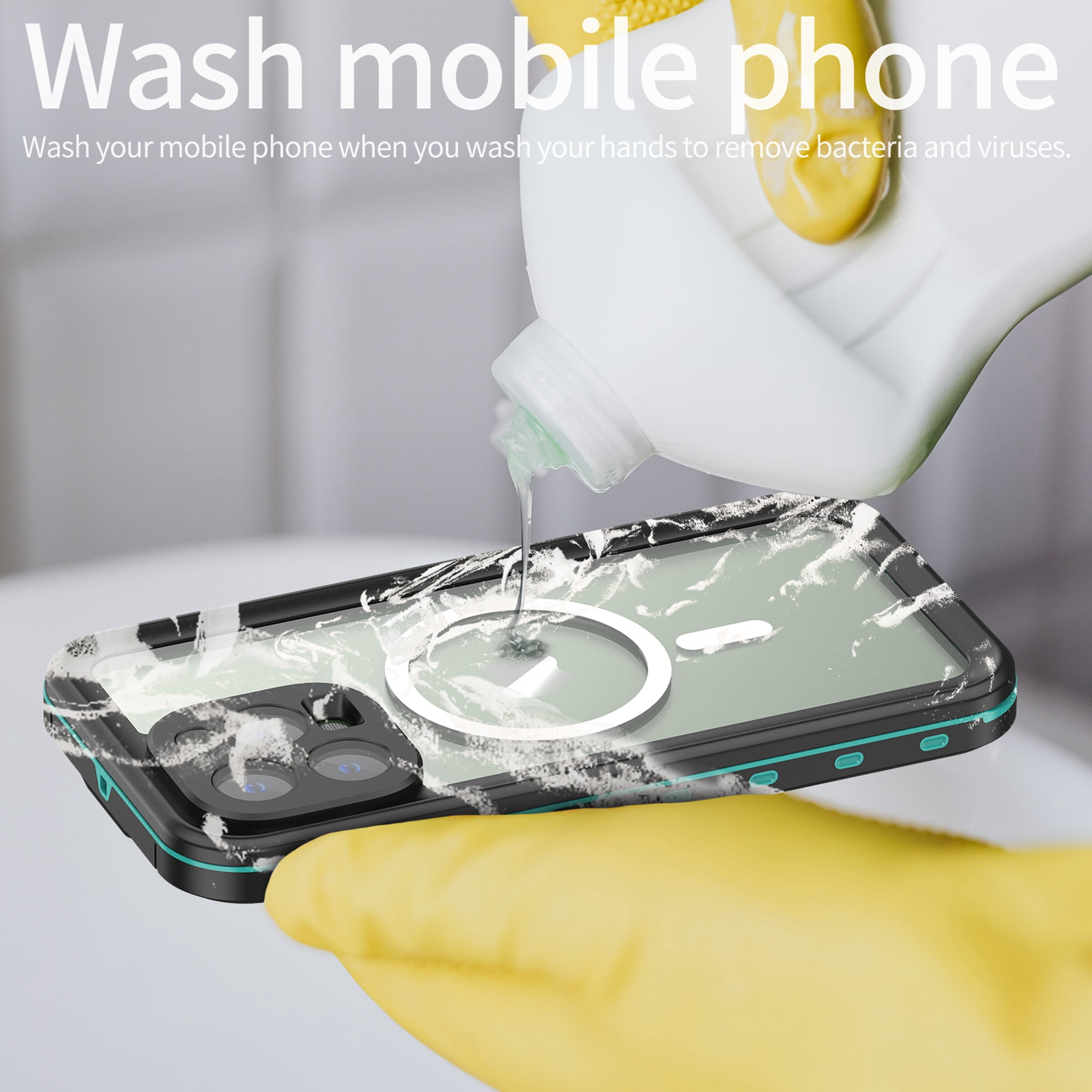 iPhone 14 Pro Waterproof Case, Dteck Full Body Heavy Duty Protection Full Sealed Cover Shockproof Dustproof Built-in Clear Screen Protector Rugged Case for iPhone 14 Pro 6.1 inch 2022, Blue