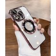 thumbnail image 1 of KOMI Magnetic Clear Case for iPhone 15 Pro (6.1") - MagSafe Wireless Charging Compatible, Full Proof Camera Protection, Shockproof Bumper, Anti-Scratch Shiny Back, Waterproof Protection Pink, 1 of 5