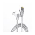 thumbnail image 1 of wonima11 90 Degree Cat6 Ethernet Cable White Down/UP Right Angled CAT 6 Ethernet Patch Cables Gigabit Network Cord RJ45 90 Degree Adapter (Downward Angle, 10FT), 1 of 1